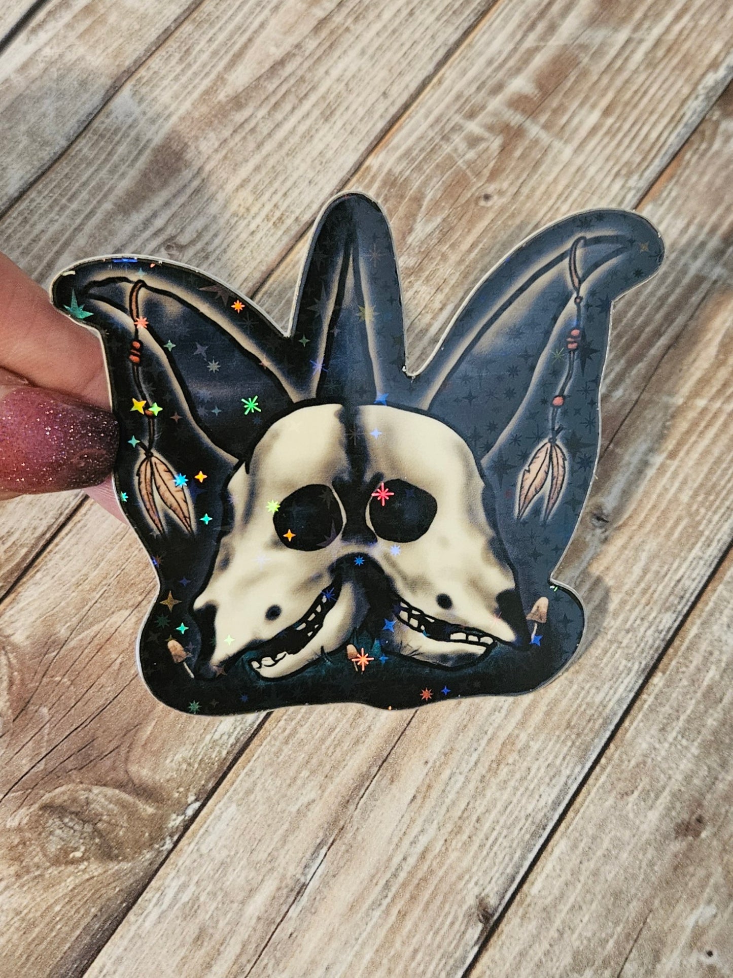 Glow in the dark 2 headed goat sticker