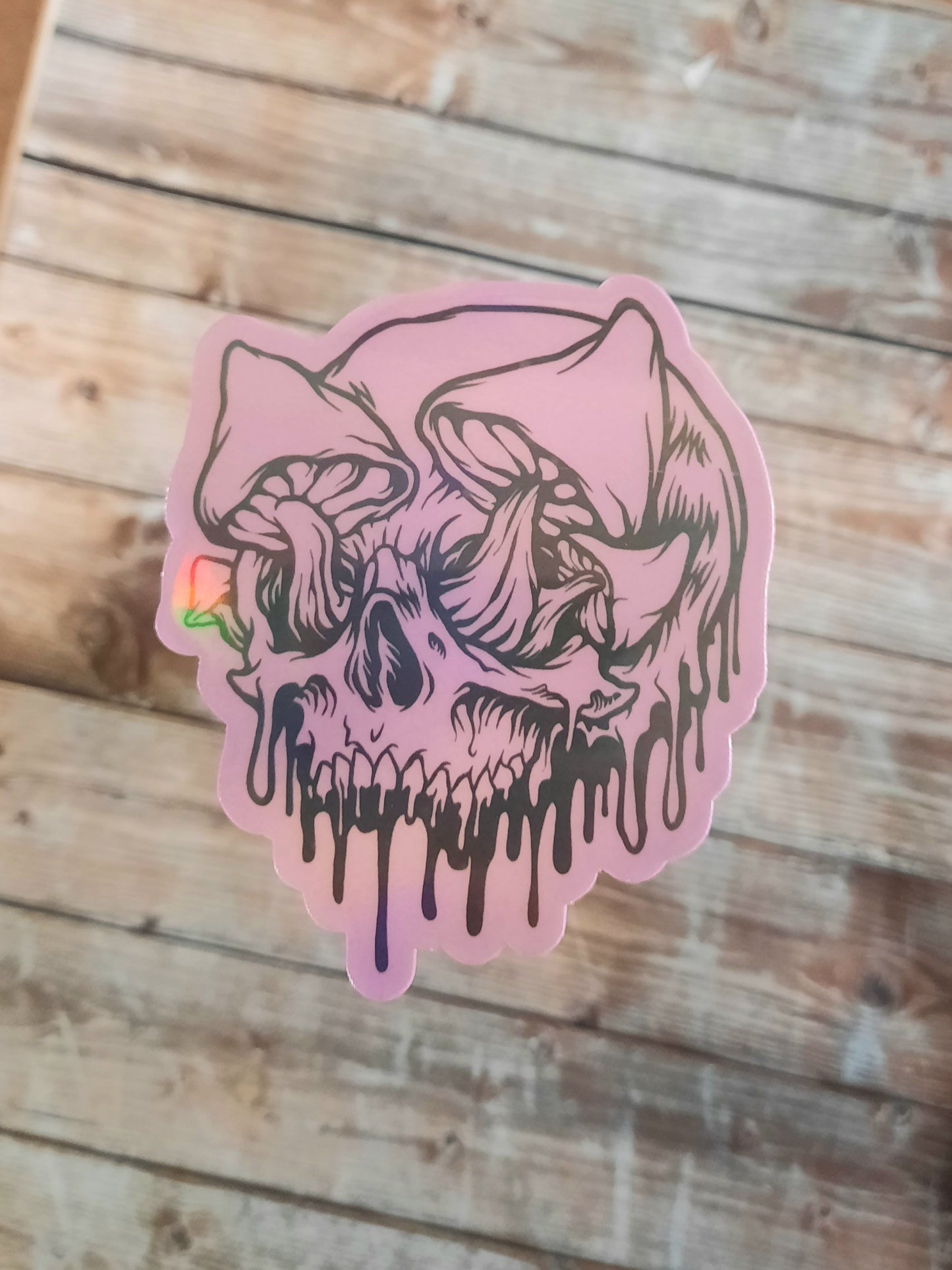 Glow in the dark Mushroom Skull sticker