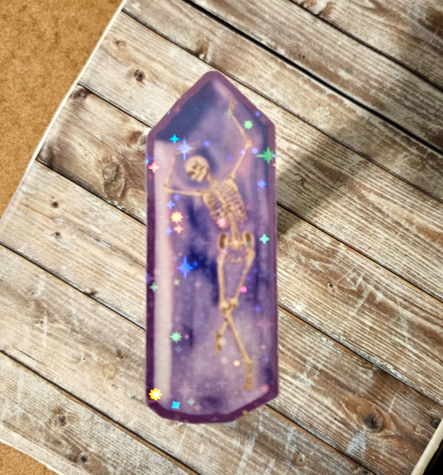 Skeleton dancing in amethyst sticker