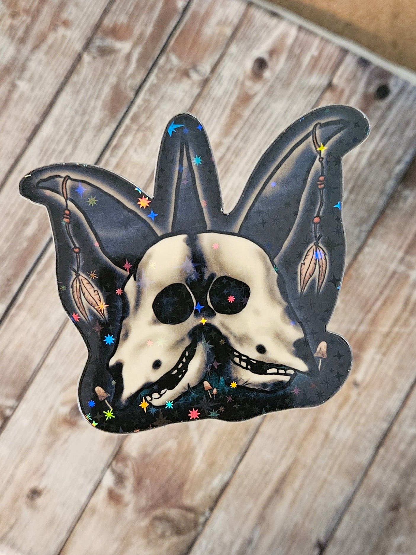 Glow in the dark 2 headed goat sticker