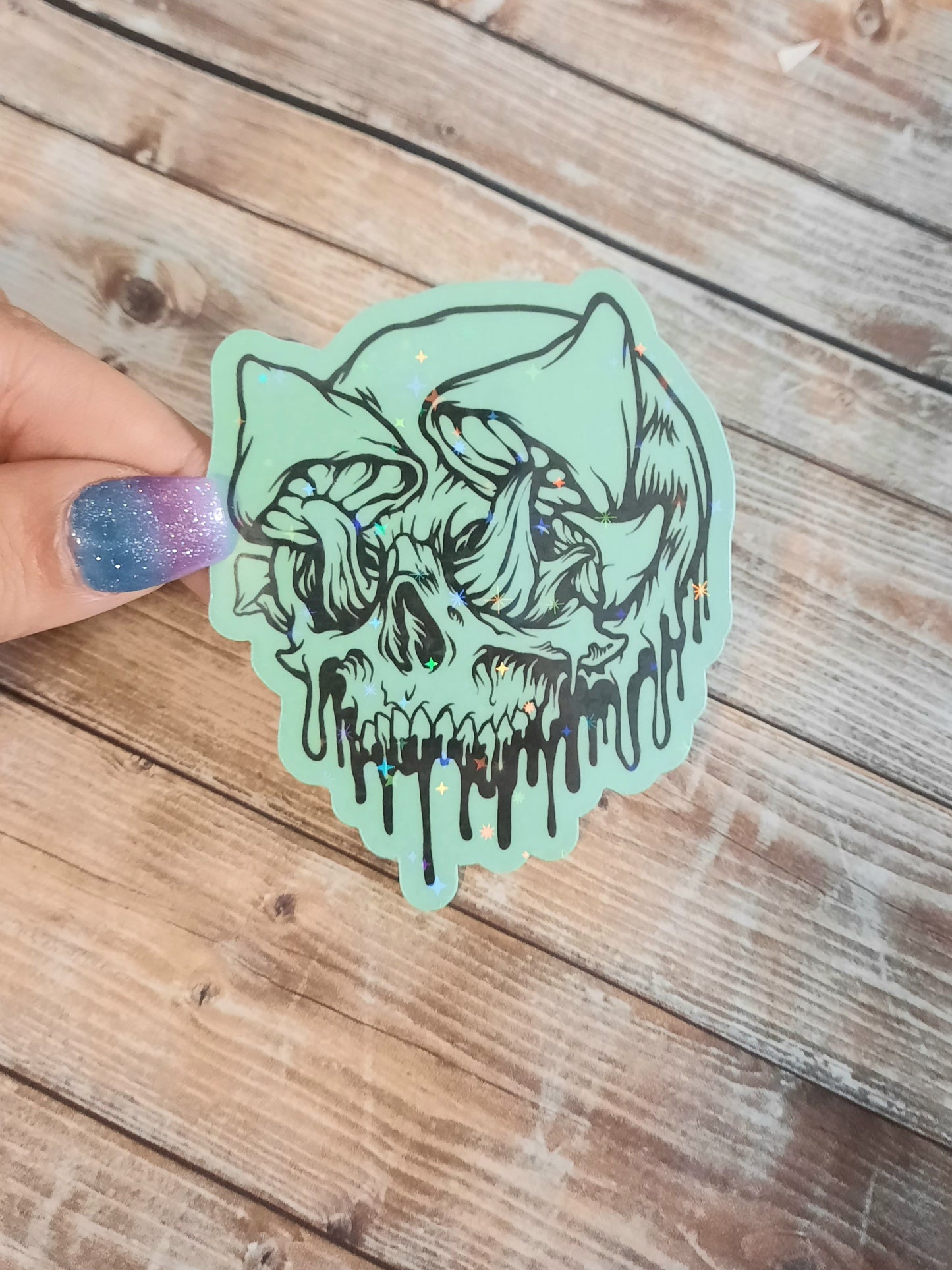 Glow in the dark Mushroom Skull sticker