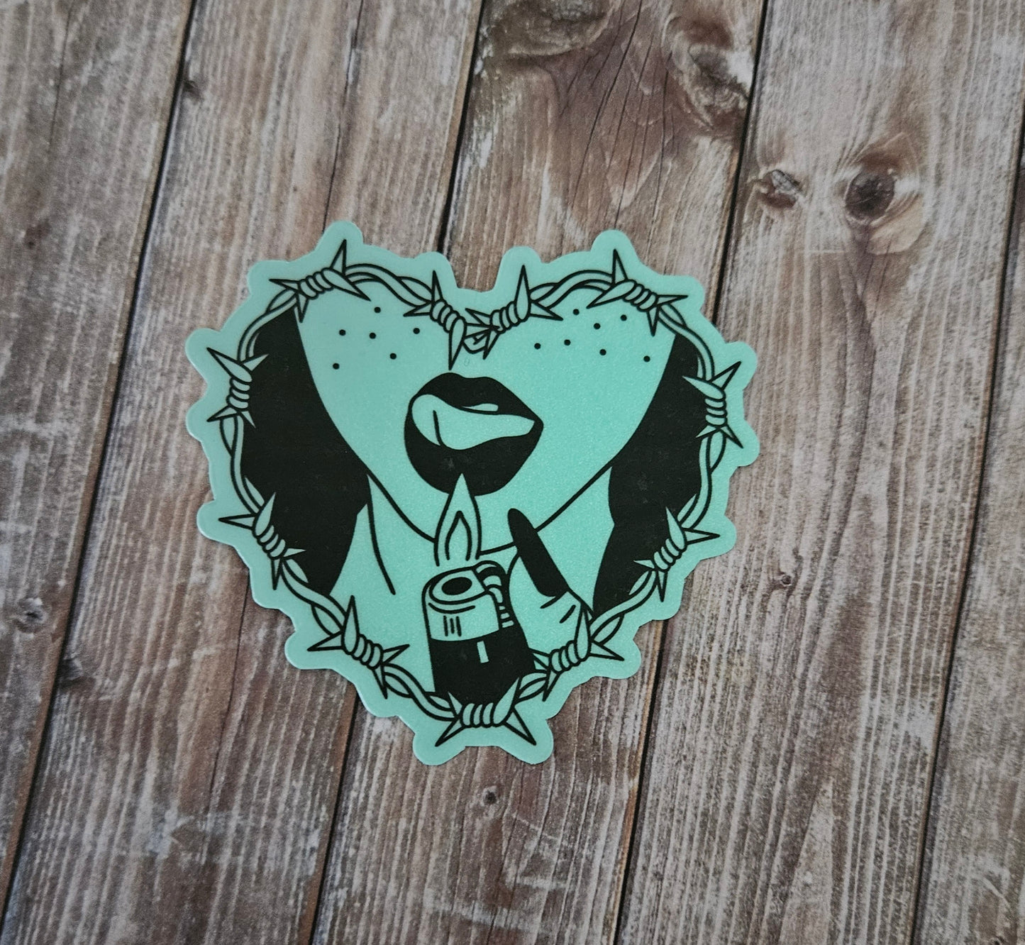 Glow in the dark baddie sticker