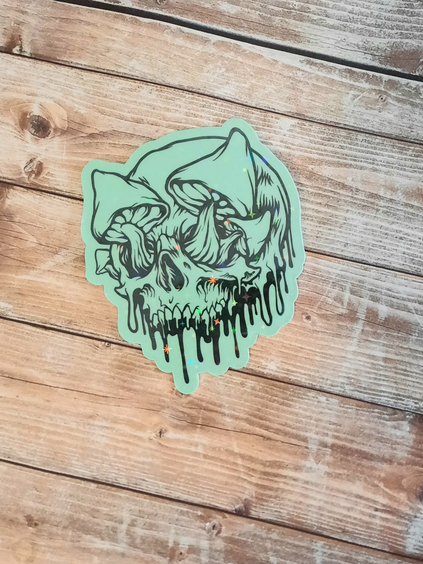 Glow in the dark Mushroom Skull sticker