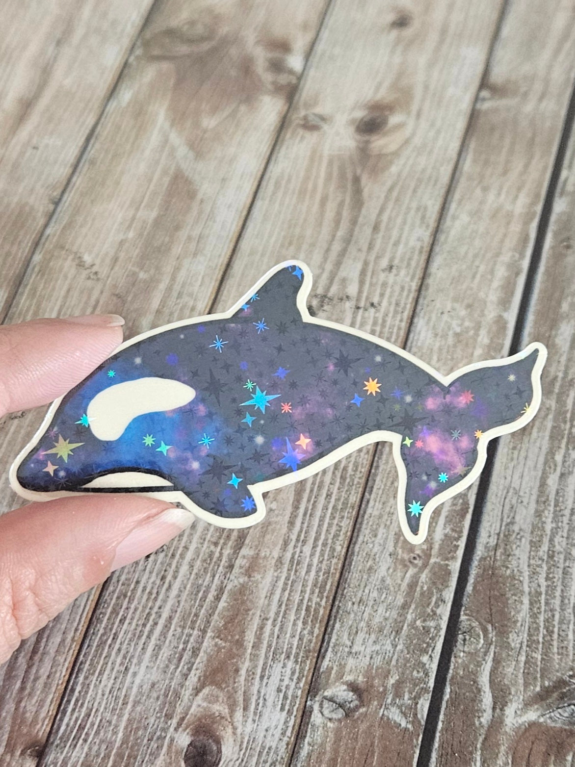Galaxy whale sticker for water bottle