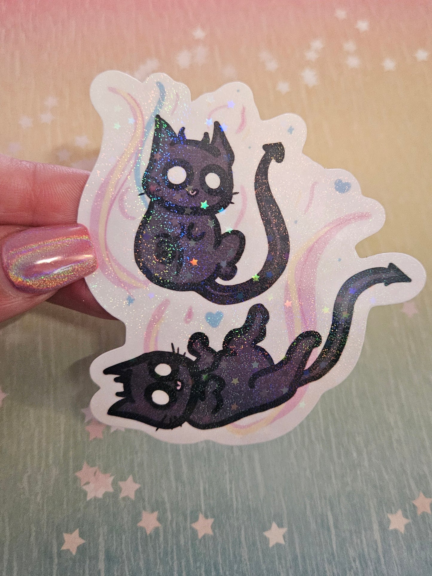 Cute demon kitties sticker