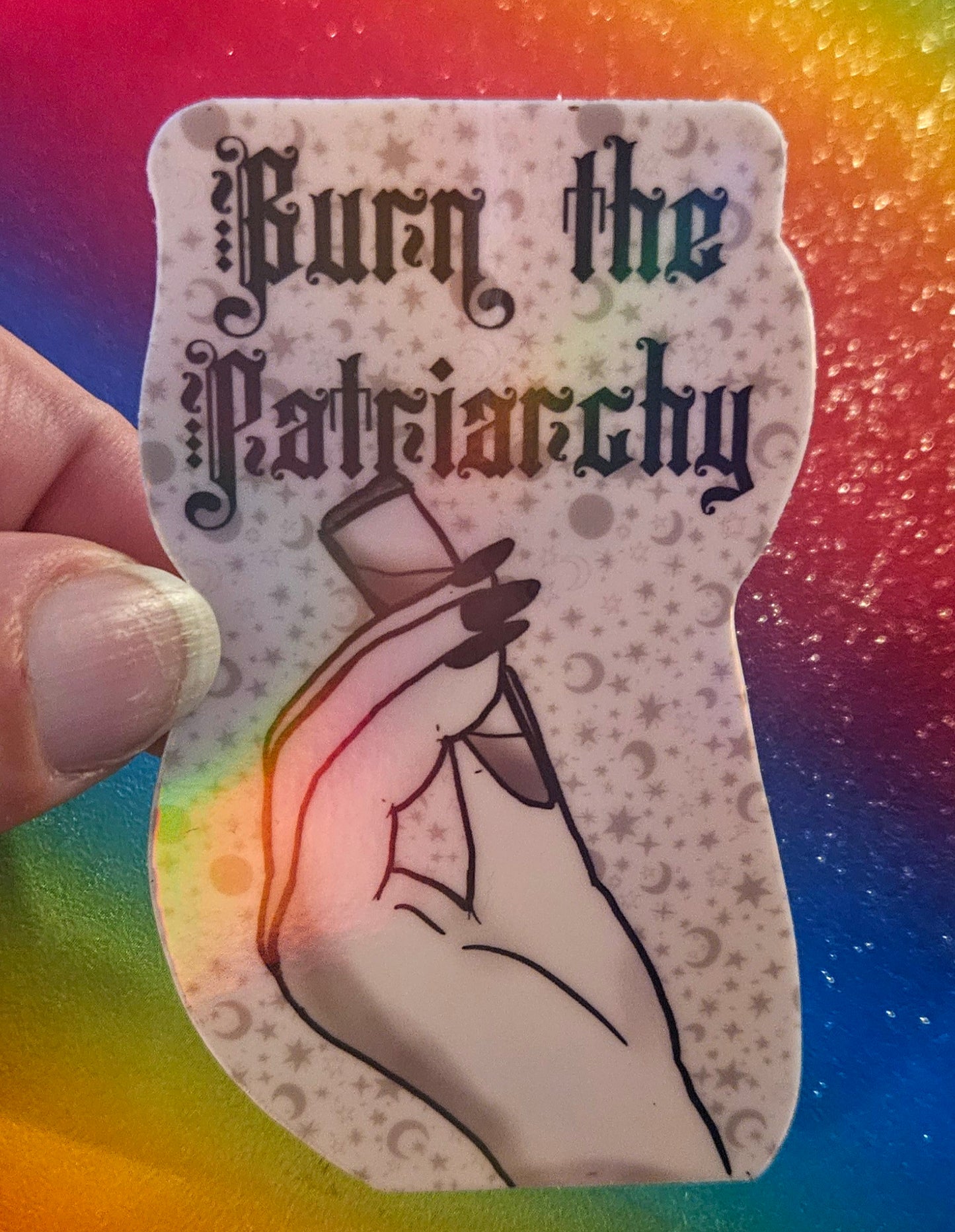 Burn the patriarchy blunt sticker