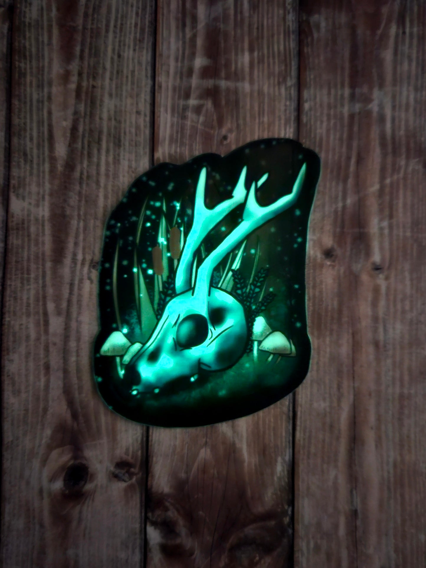 Glow in the dark jackalope skull