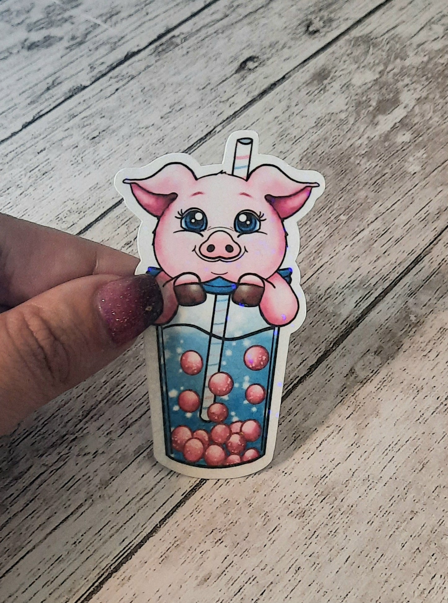 Boba pig sticker