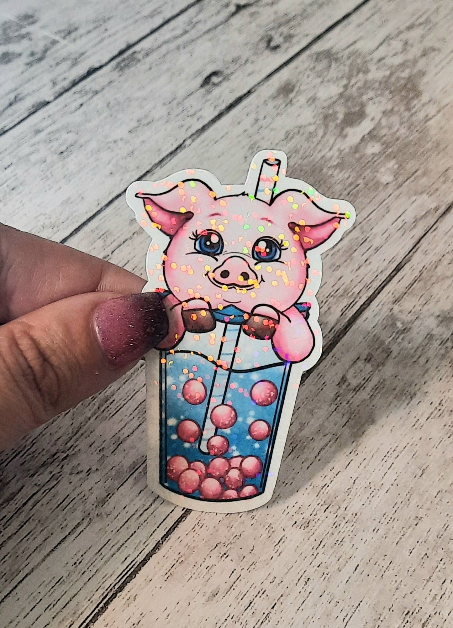 Boba pig sticker