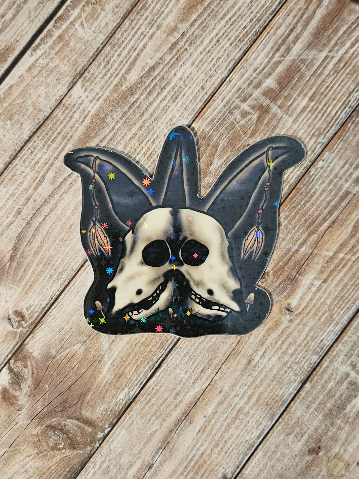 Glow in the dark 2 headed goat sticker