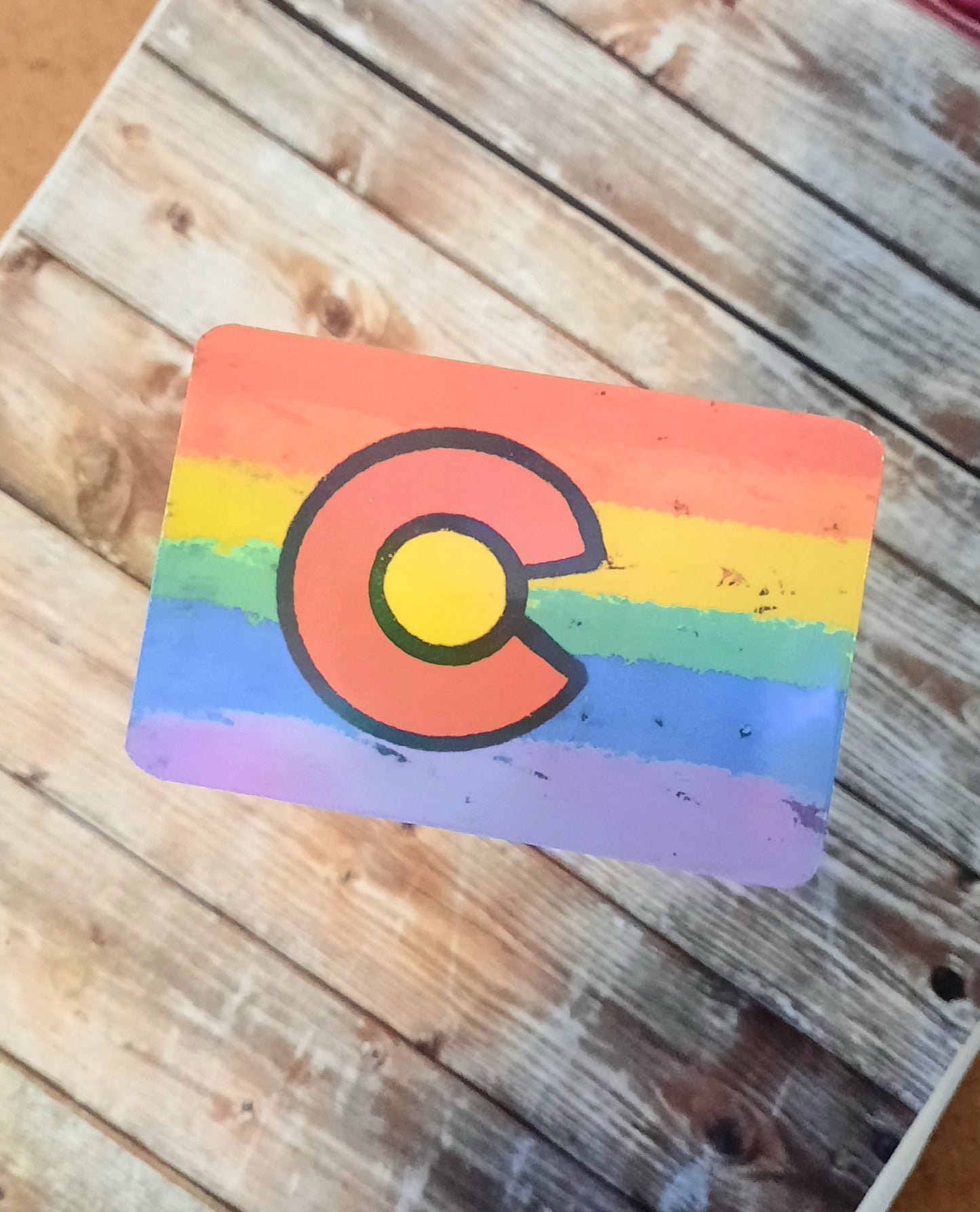 Colorado pride flag sticker for water bottle