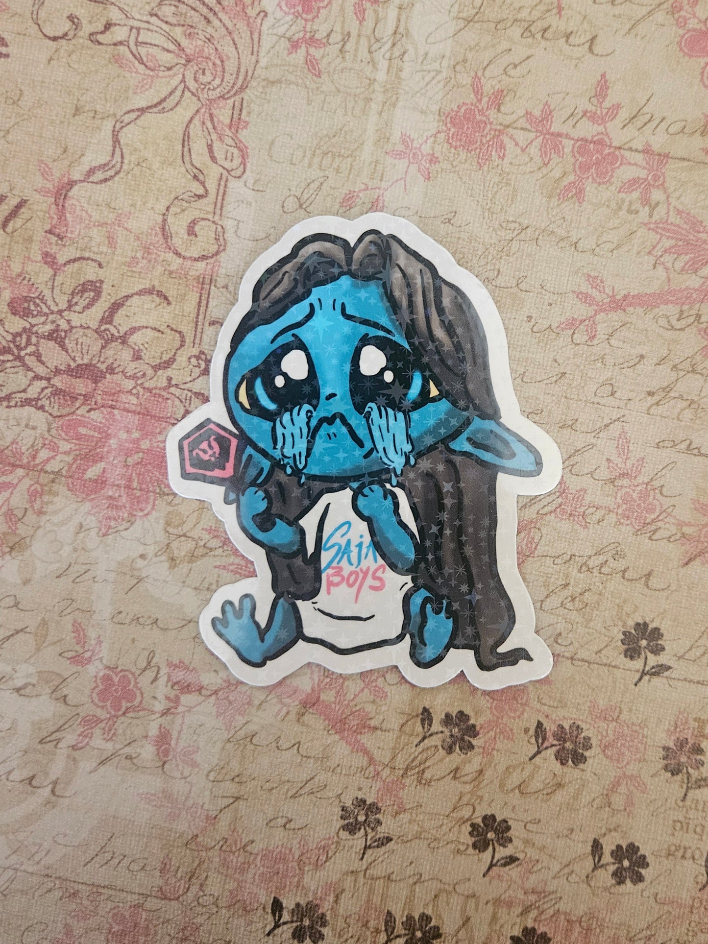 Crying demon sticker
