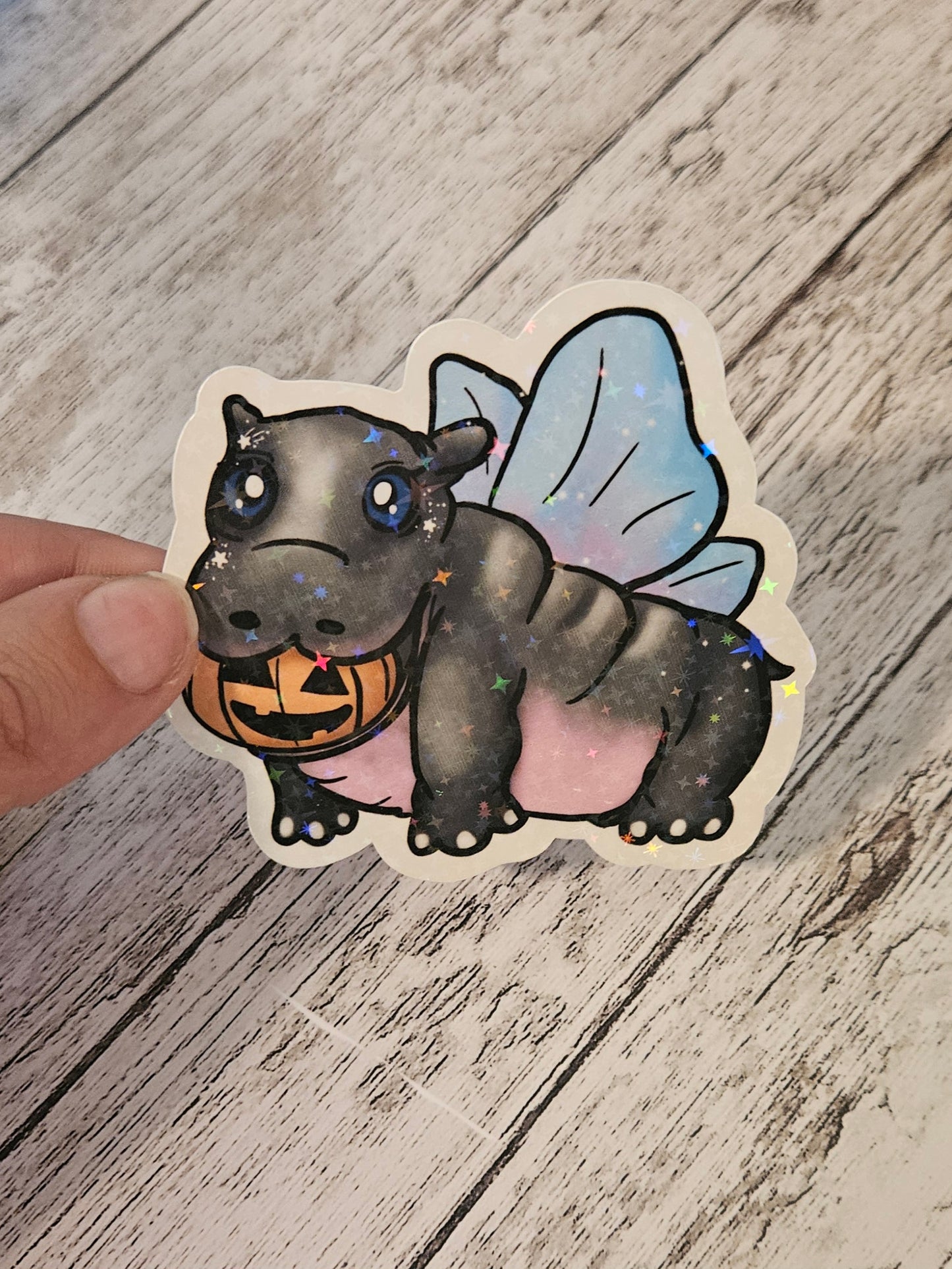 Pygmy hippo halloween sticker