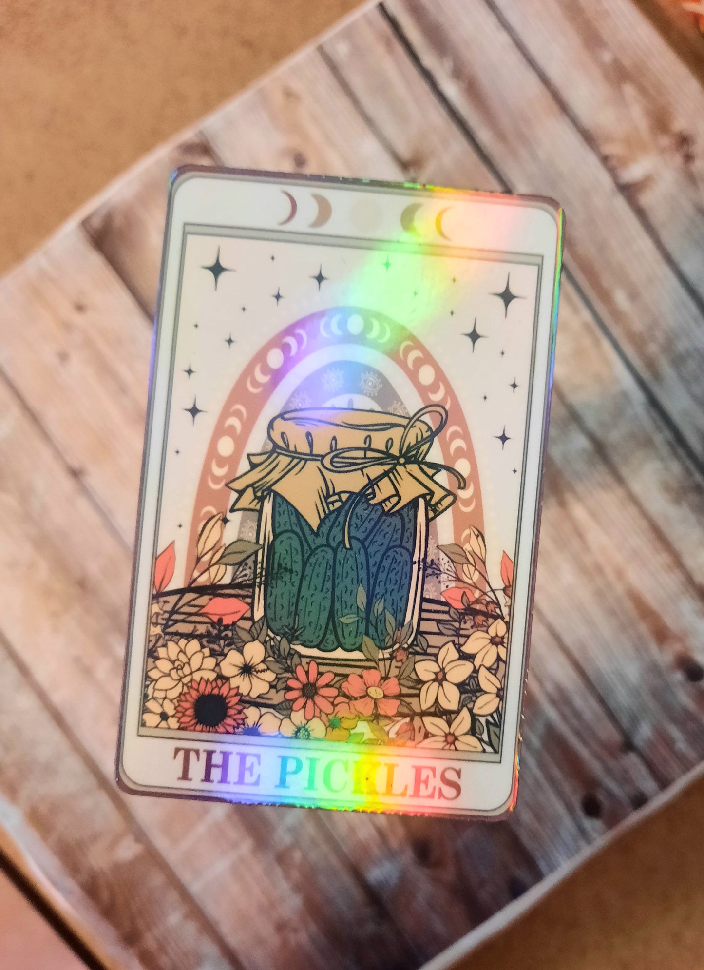 The pickles tarot card sticker, pickle lover gift