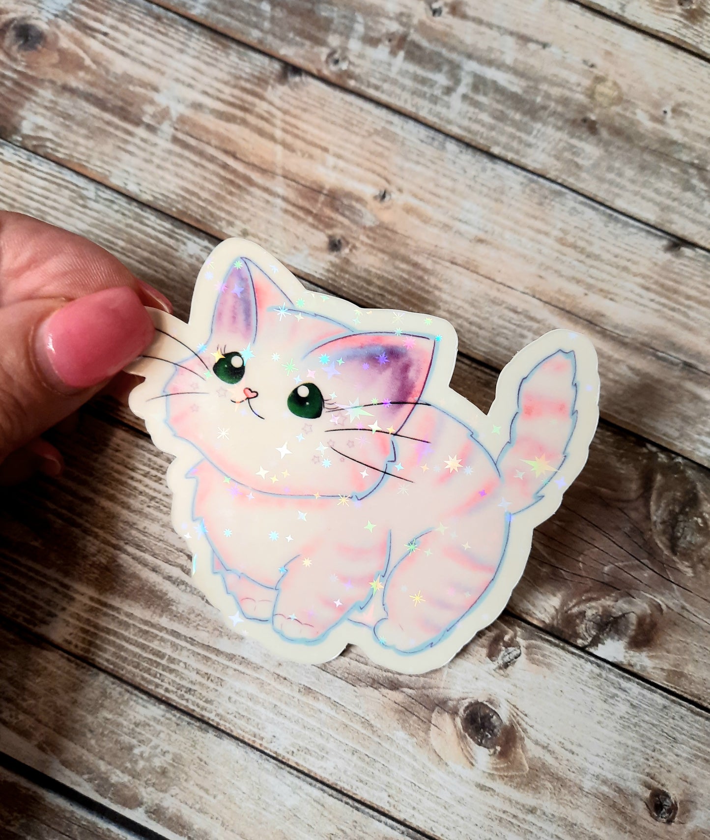 Glow in the dark cute kitten sticker