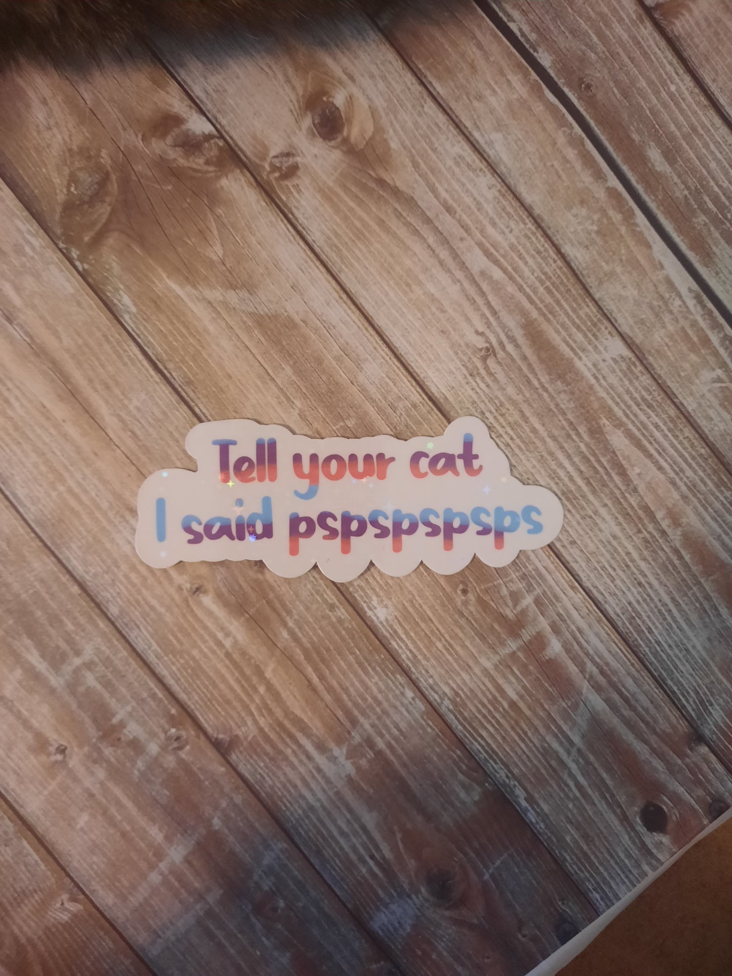 Tell your cat sticker for water bottle