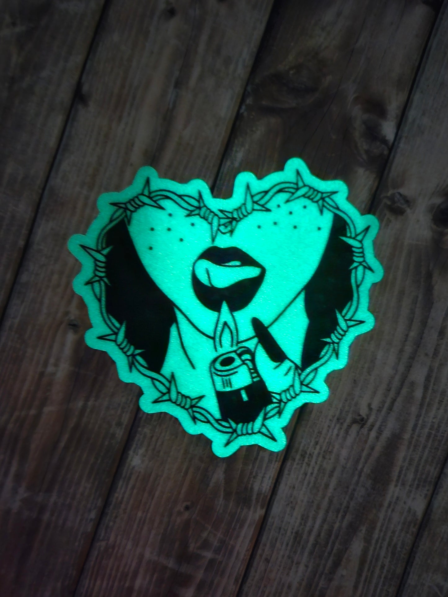 Glow in the dark baddie sticker