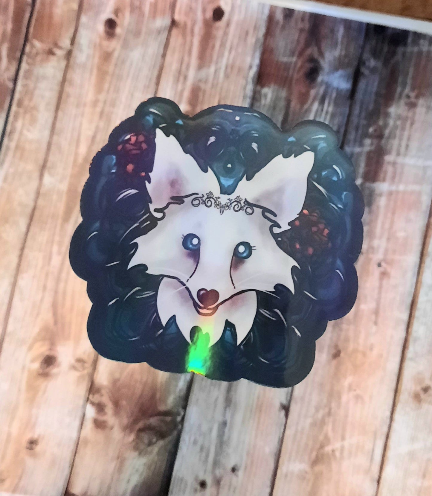 Arctic fox sticker for water bottle