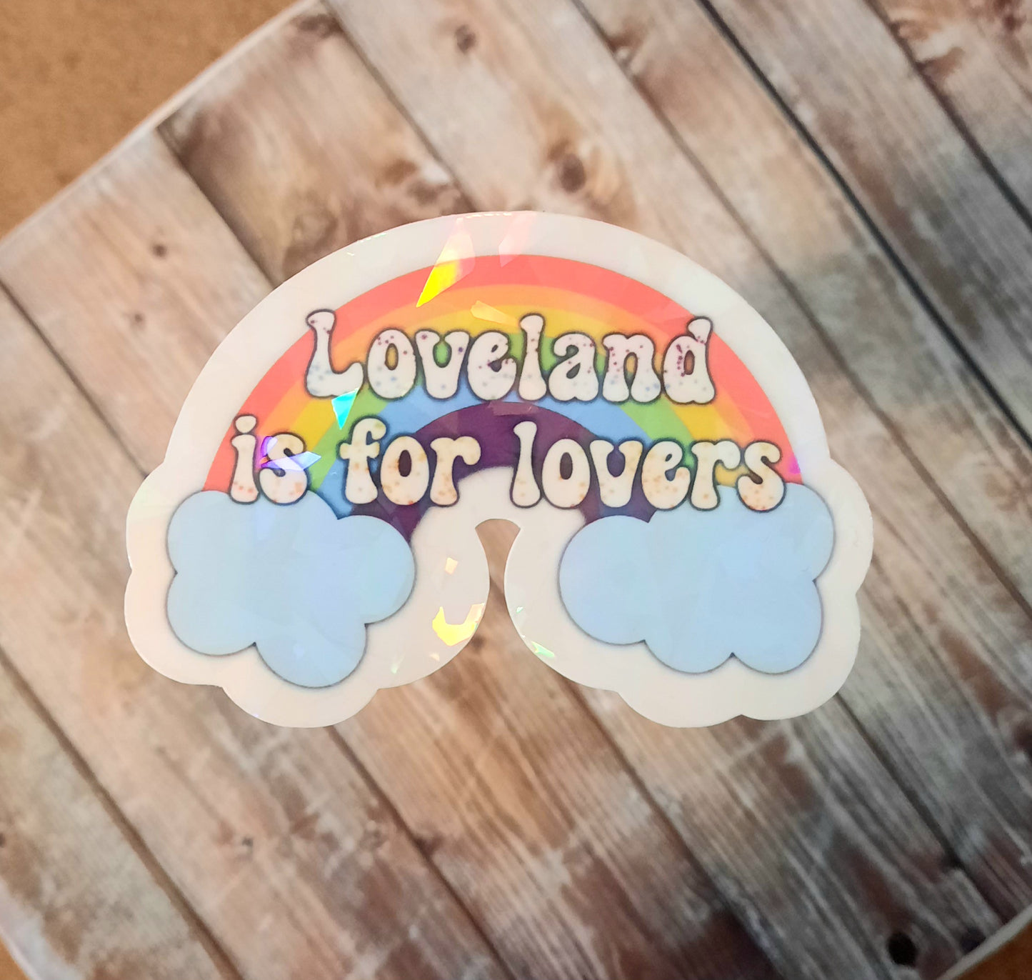 Loveland is for lovers rainbow sticker for water bottle, Loveland colorado sticker for laptop