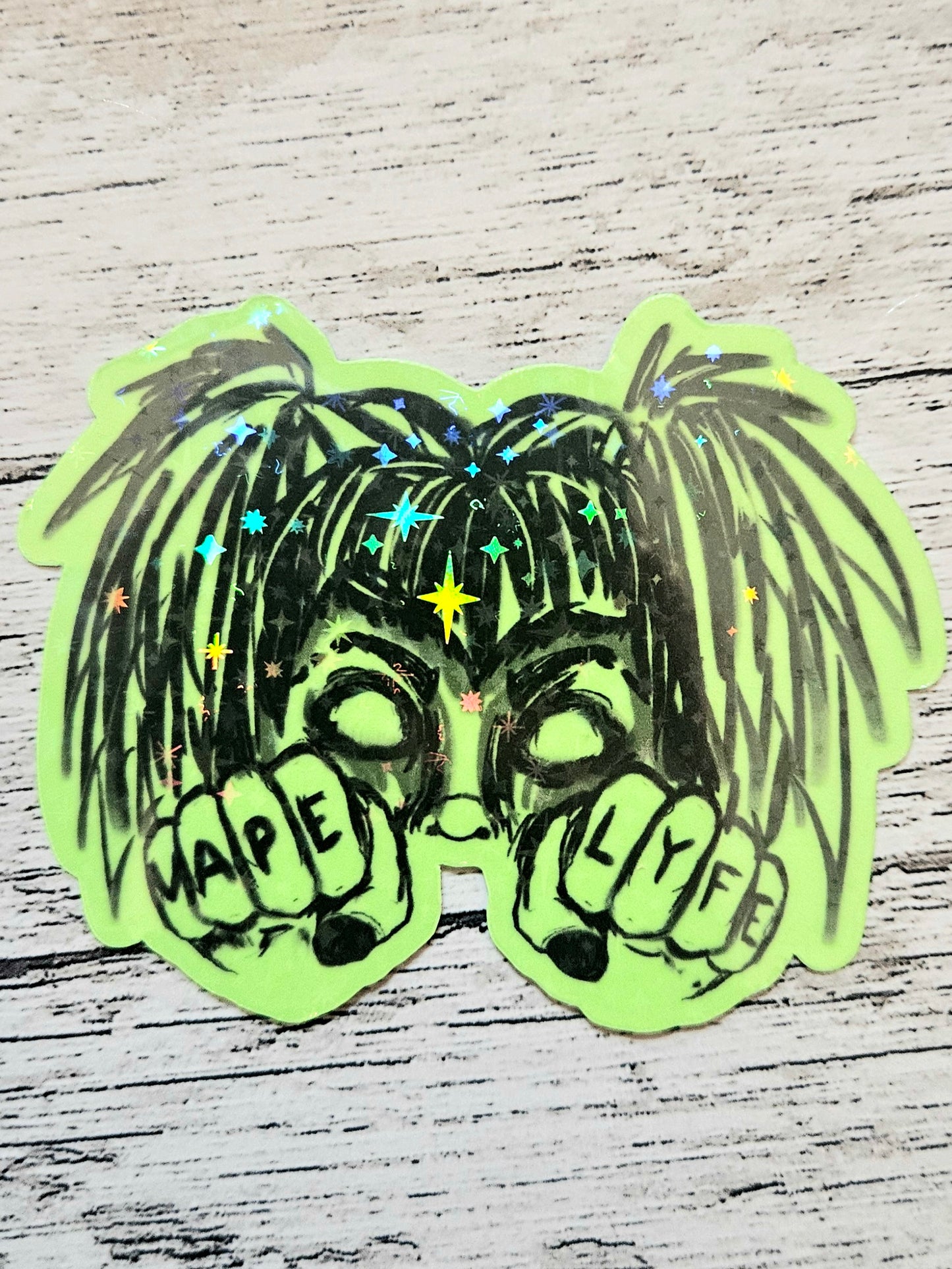 Vape life baddie glow in the dark sticker for water bottle