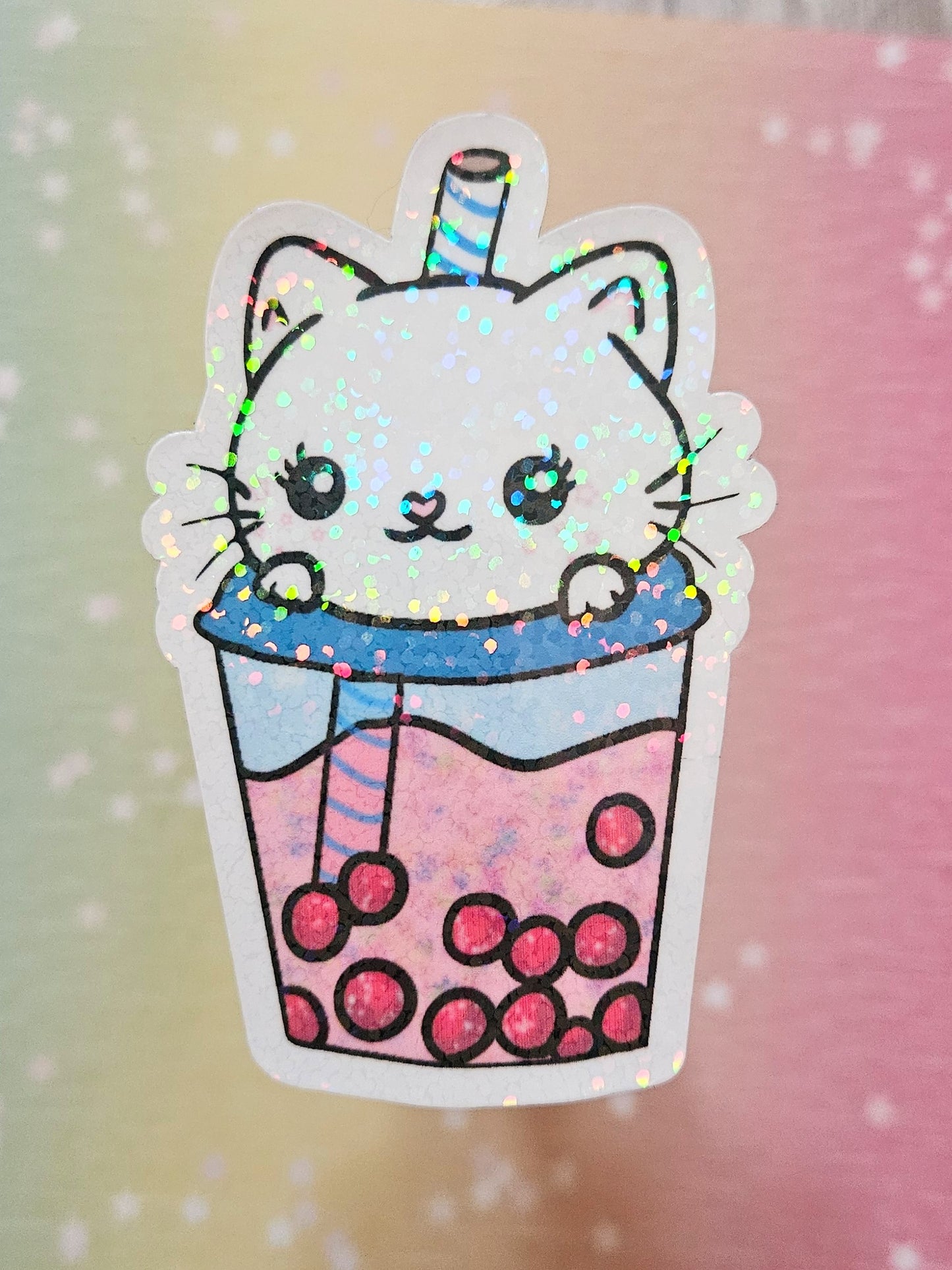 Cute kitty Boba sticker