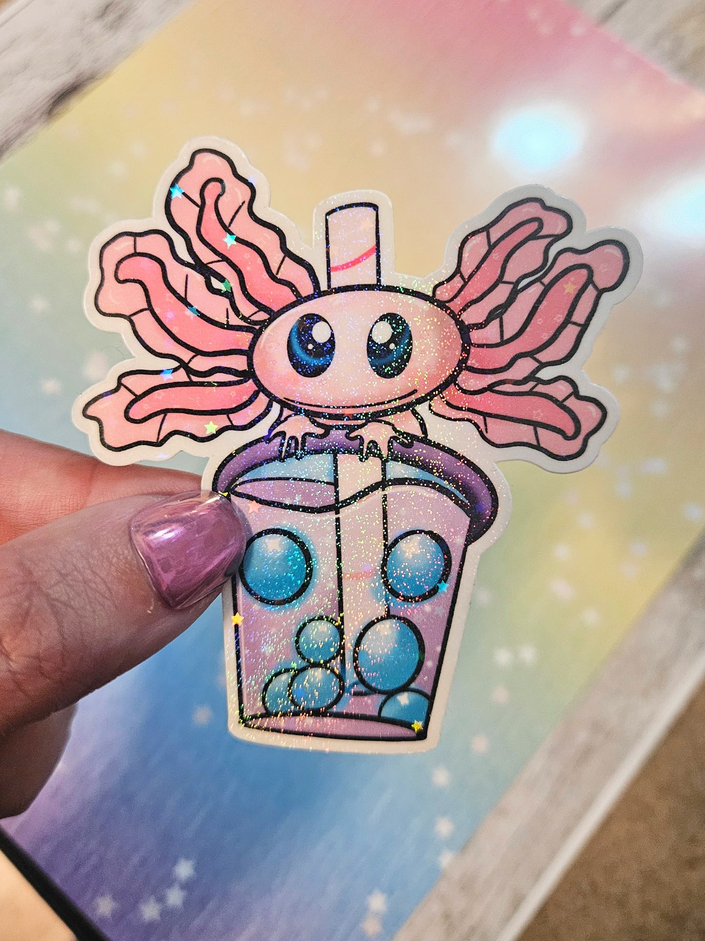 Axolotl Boba sticker