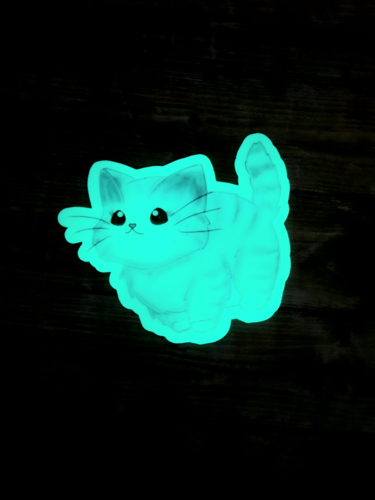 Glow in the dark cute kitten sticker