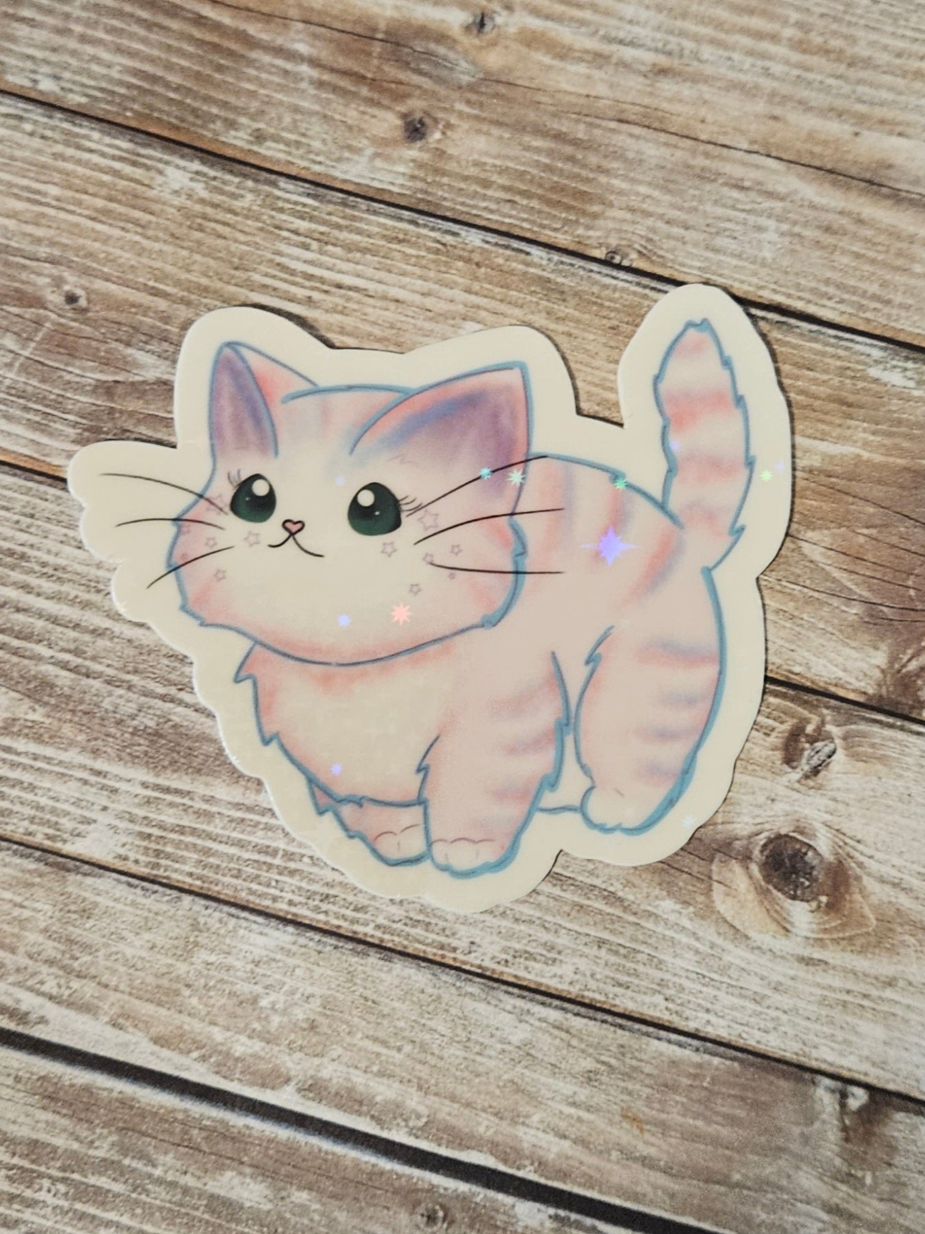 Kawaii style cute kitty sticker for laptop