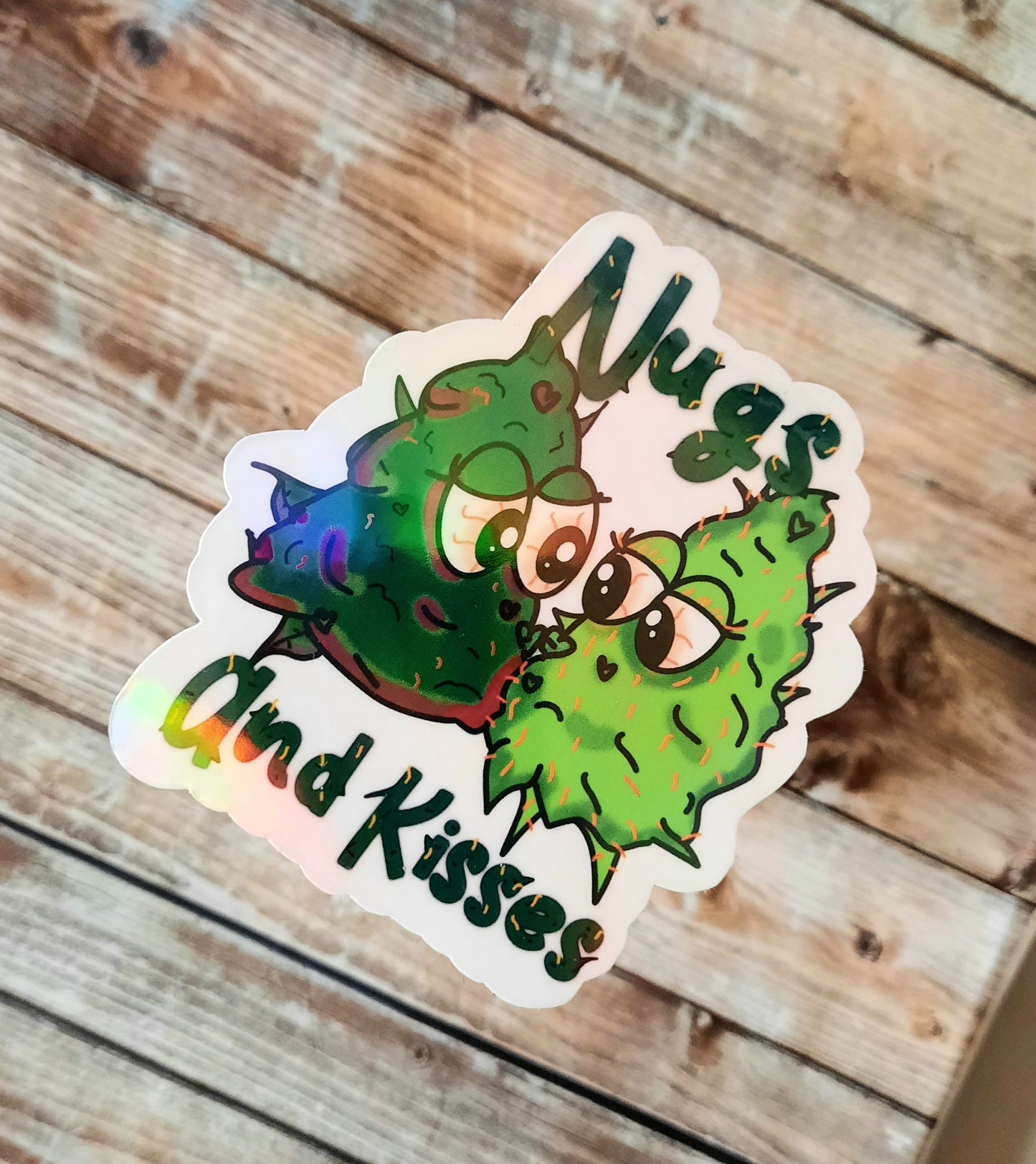 Nugs and kisses 420 weed theme sticker for water bottle