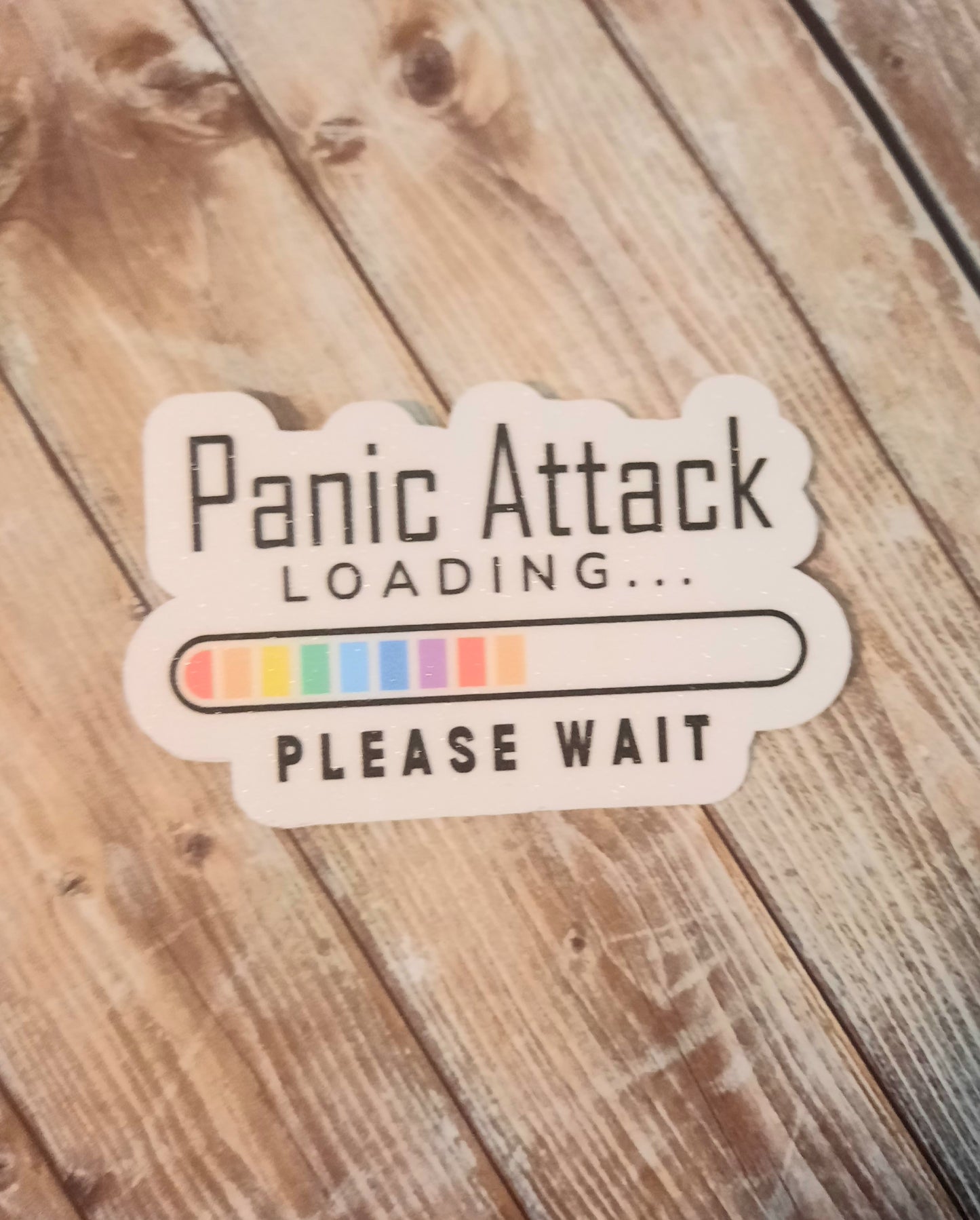 Panic attack loading sticker, funny mental health awareness sticker for water bottle