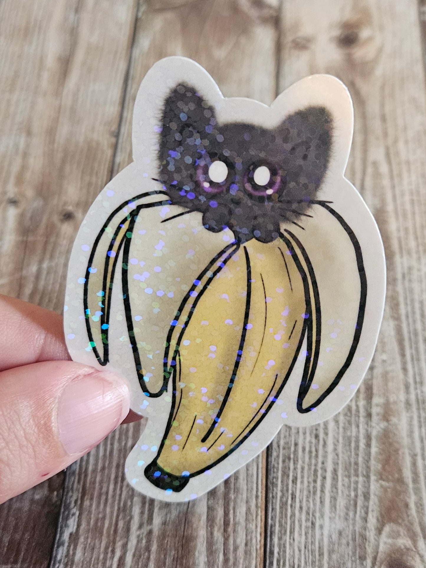 Banana cat sticker for water bottle
