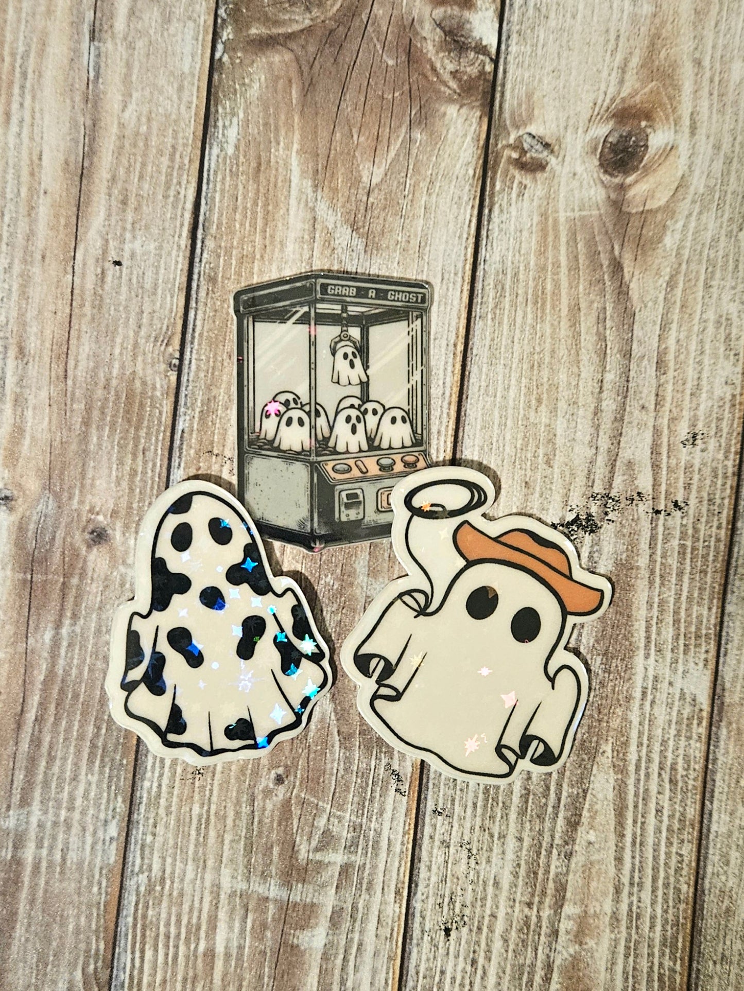 Mini glow in the dark sticker 3 pack, mini ghost stickers