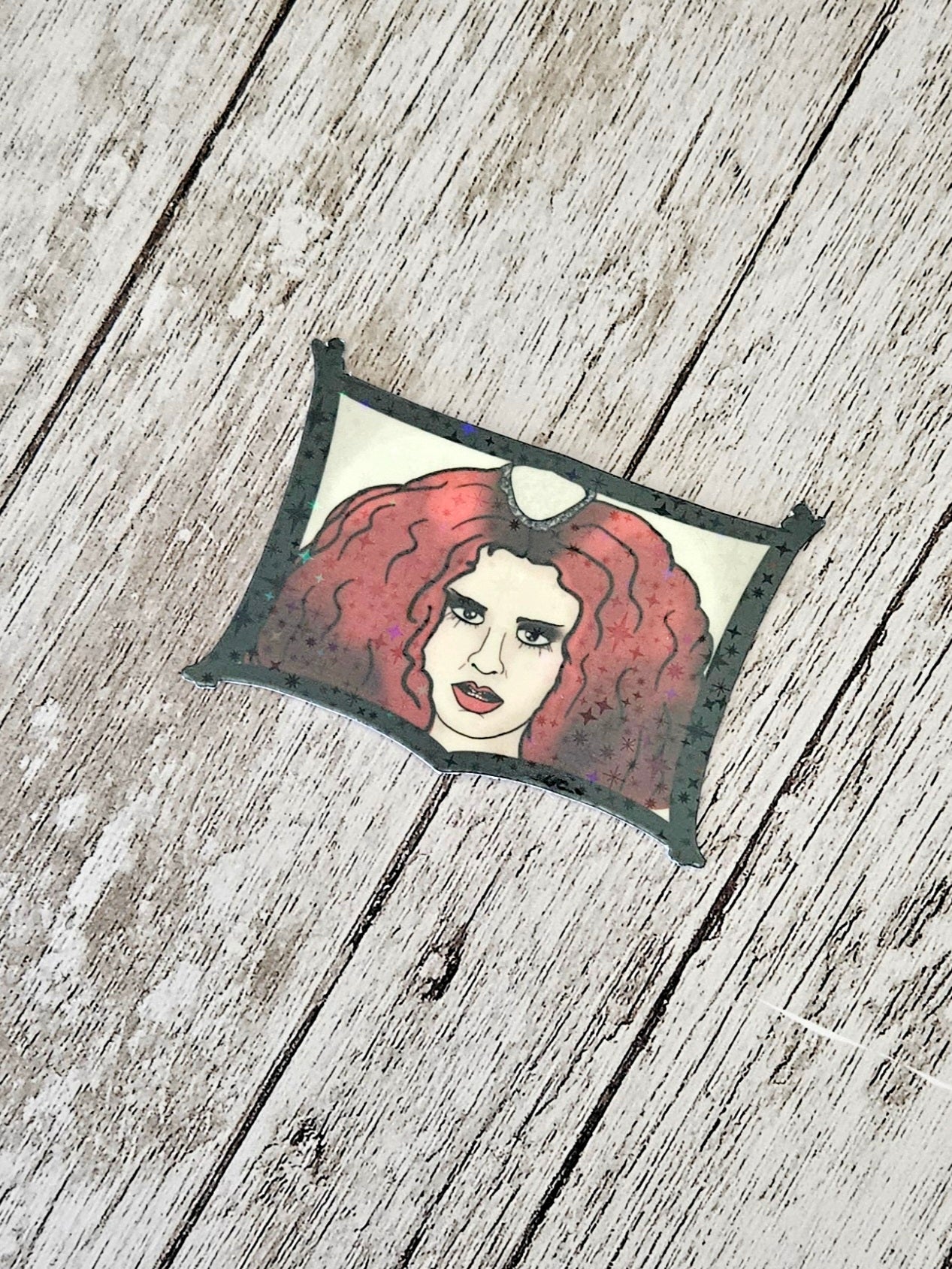 Magenta rocky horror sticker for water bottle