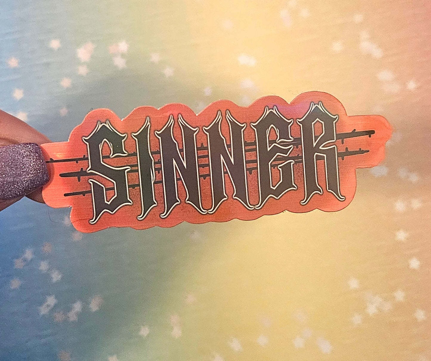 Sinner sticker for water bottle