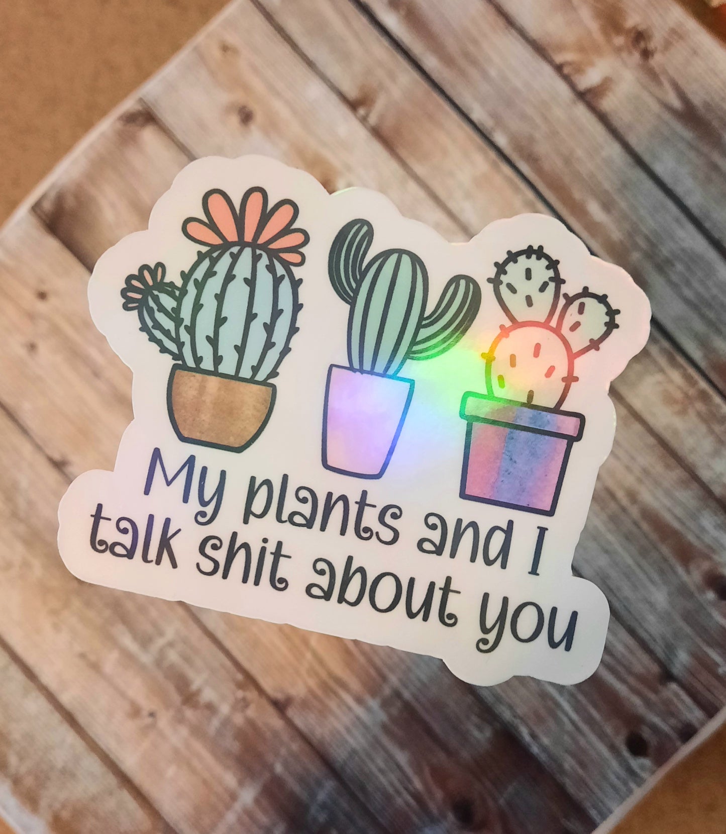 My plants and I talk shit about you sticker