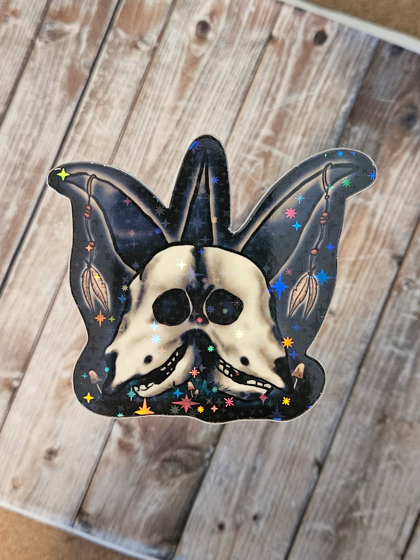 Glow in the dark 2 headed goat sticker