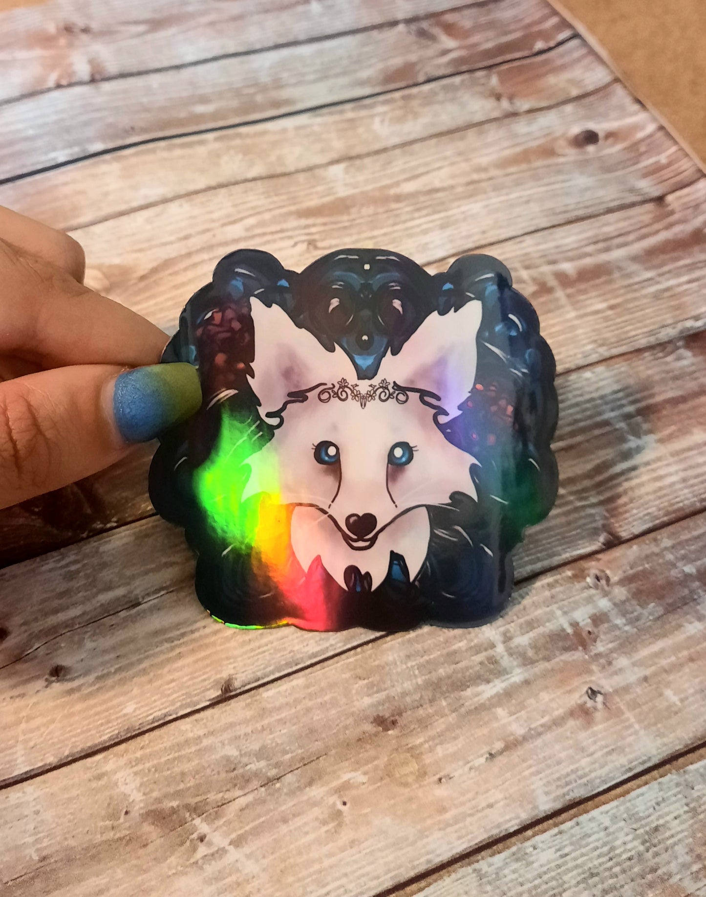 Arctic fox sticker for water bottle
