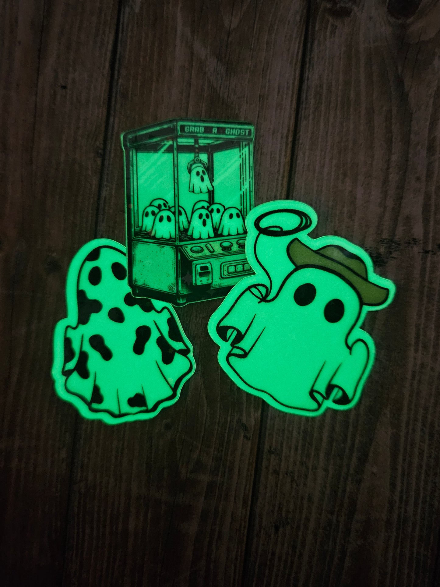 Mini glow in the dark sticker 3 pack, mini ghost stickers