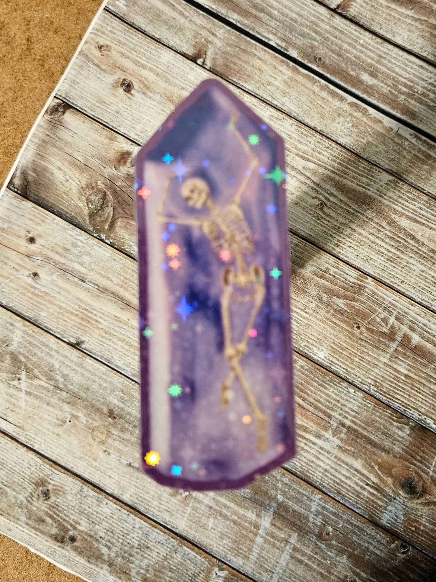 Skeleton dancing in amethyst sticker