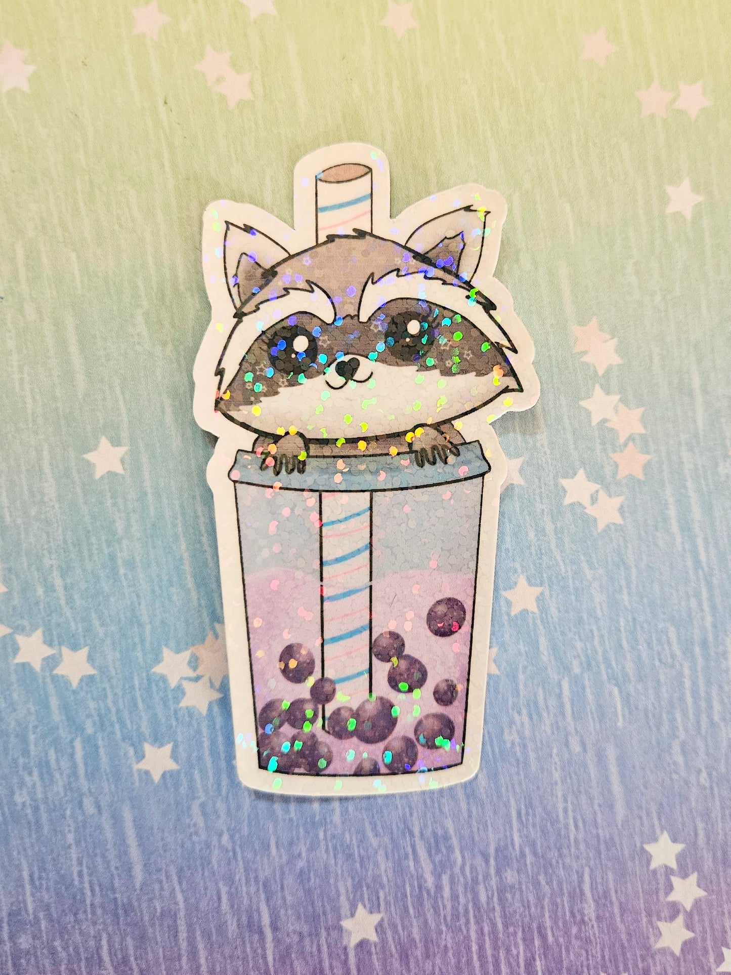 Raccoon Boba sticker