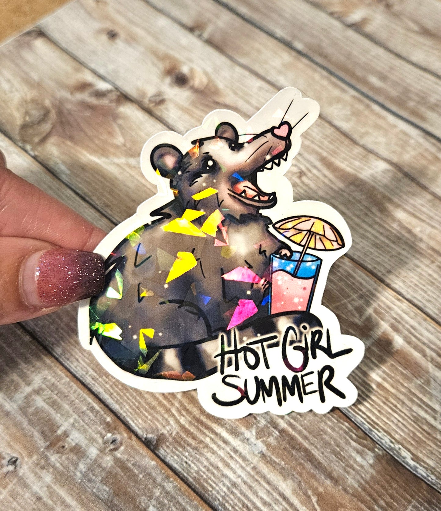 Hot girl summer possum sticker