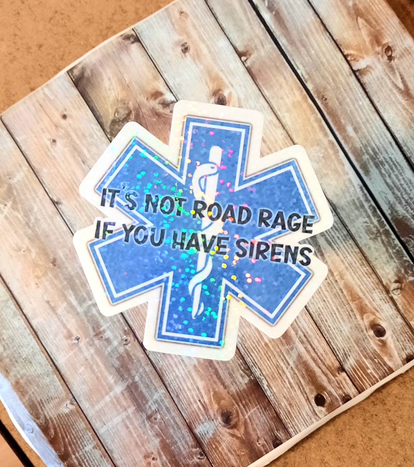 It's not road rage if you have sirens sticker for laptop, emt paramedic water bottle sticker