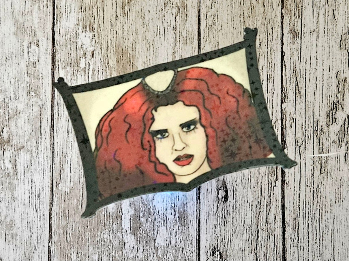Magenta rocky horror sticker for water bottle