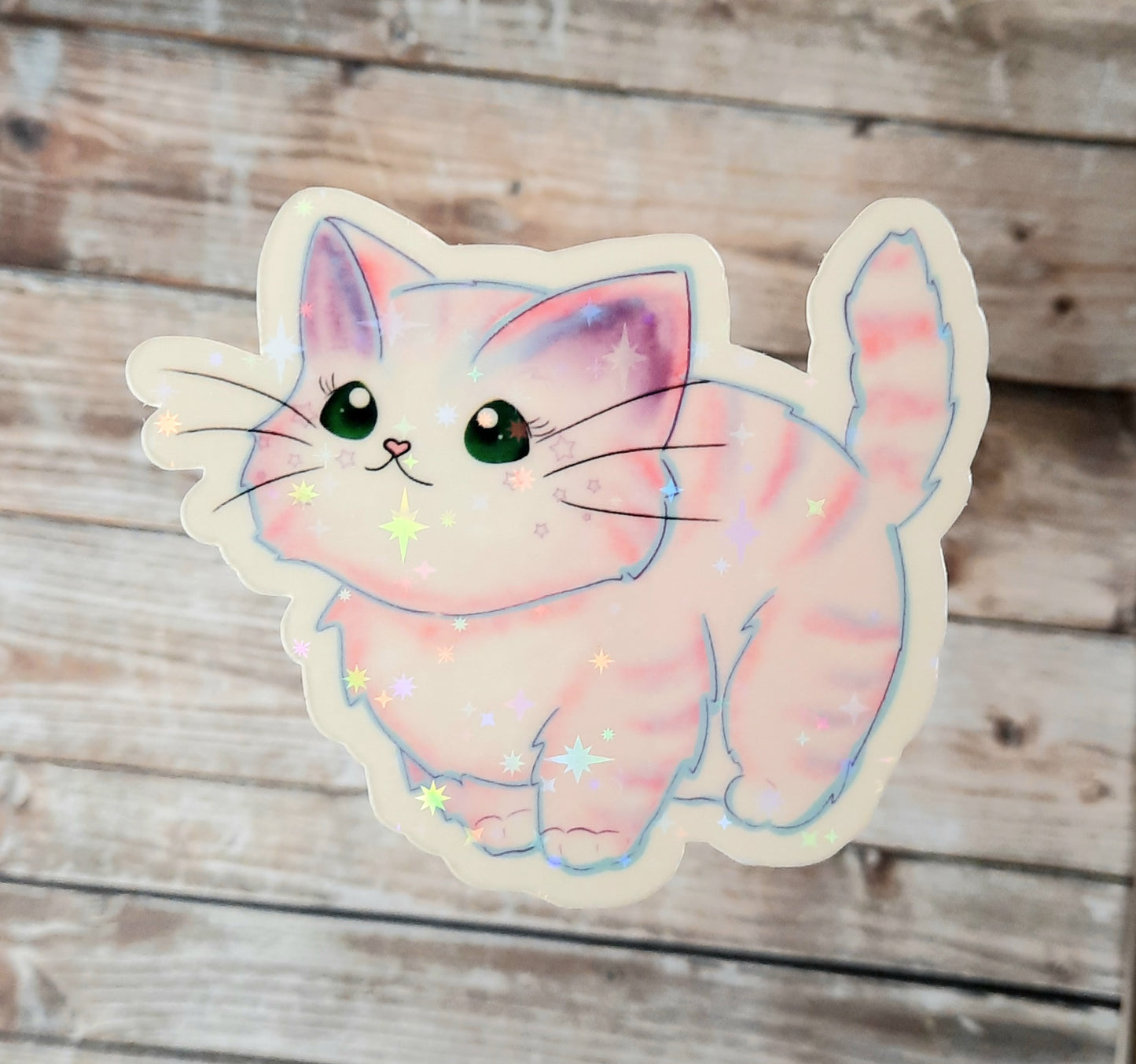 Glow in the dark cute kitten sticker