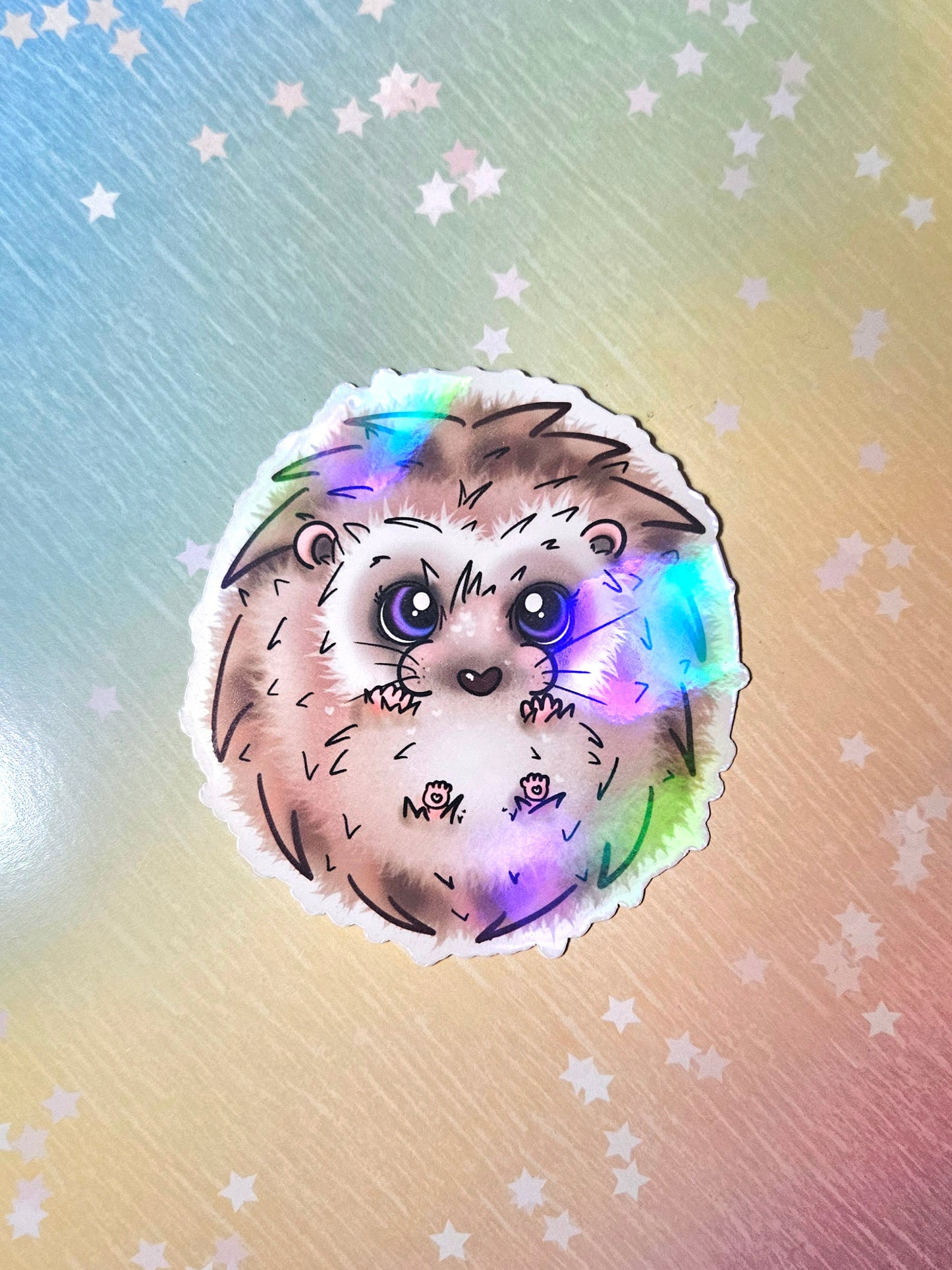 Adorable round boi hedgehog sticker for water bottle