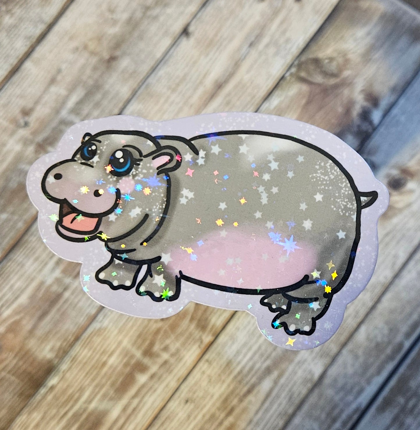 Cute chonky hippo sticker