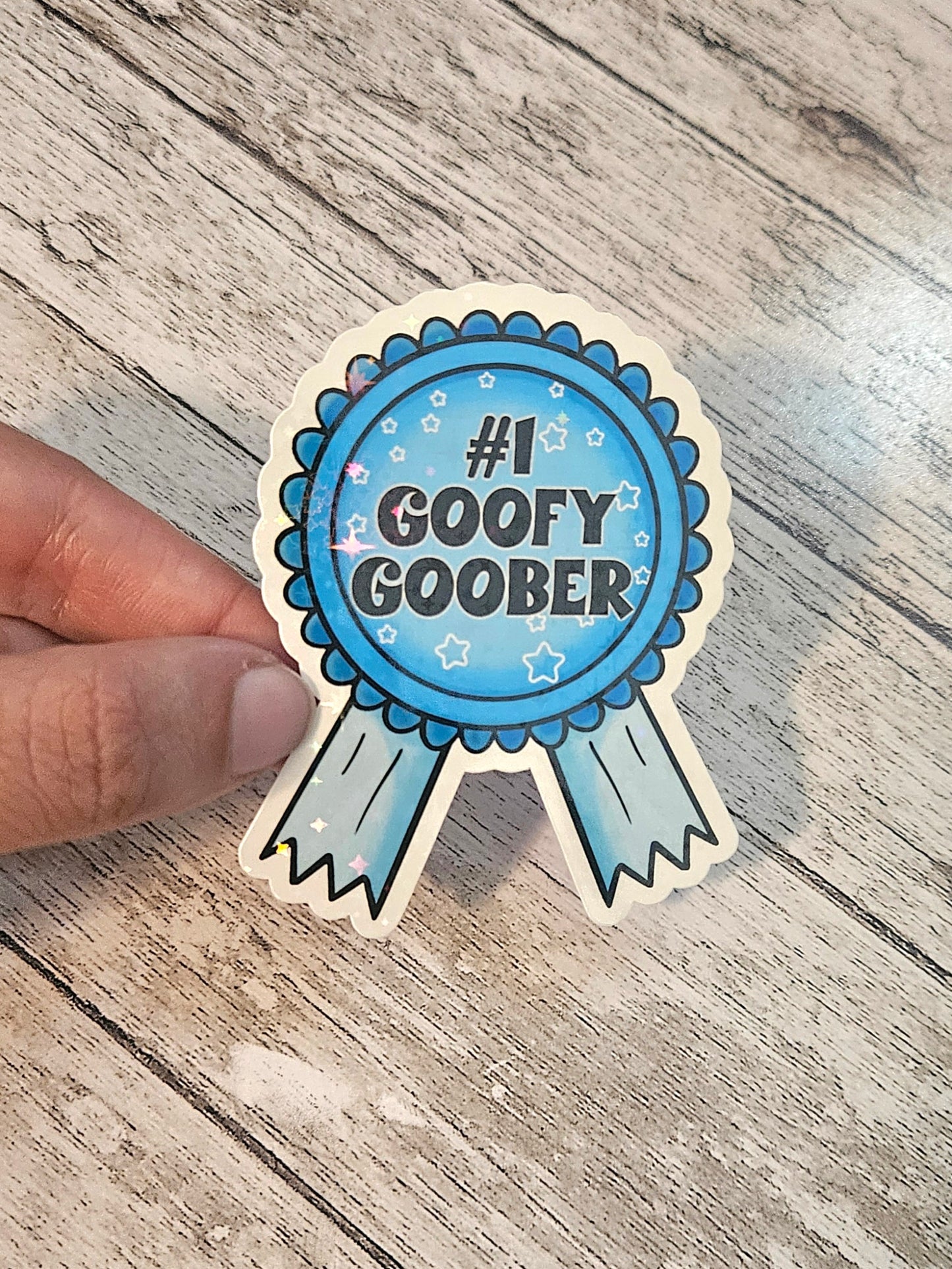 Number one goofy goober award sticker, vinyl sticker for laptop and water bottle