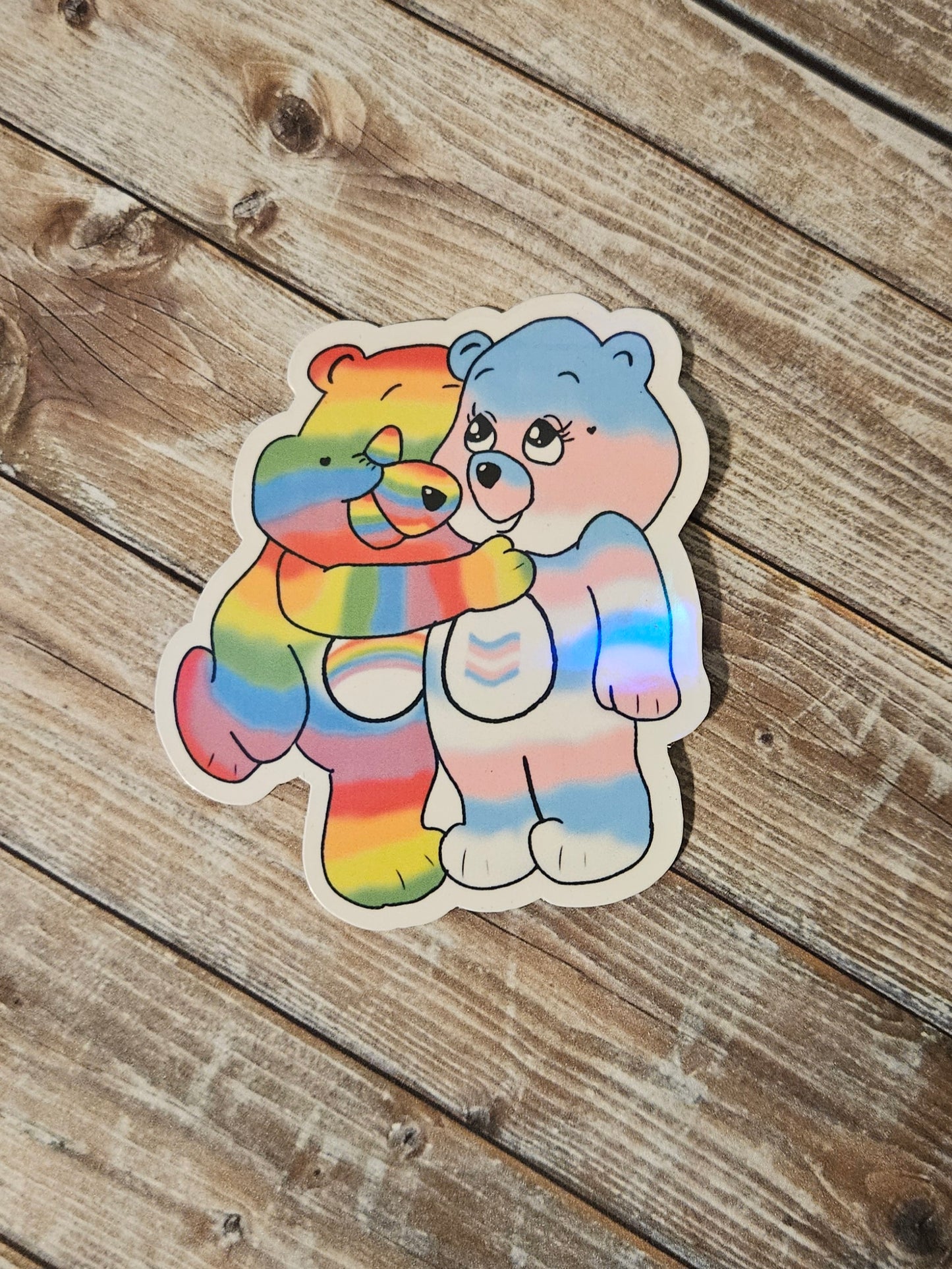 Gay and Trans pride hugging bears
