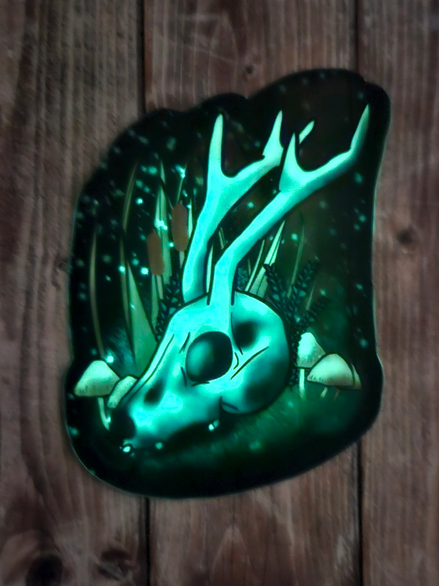 Glow in the dark jackalope skull