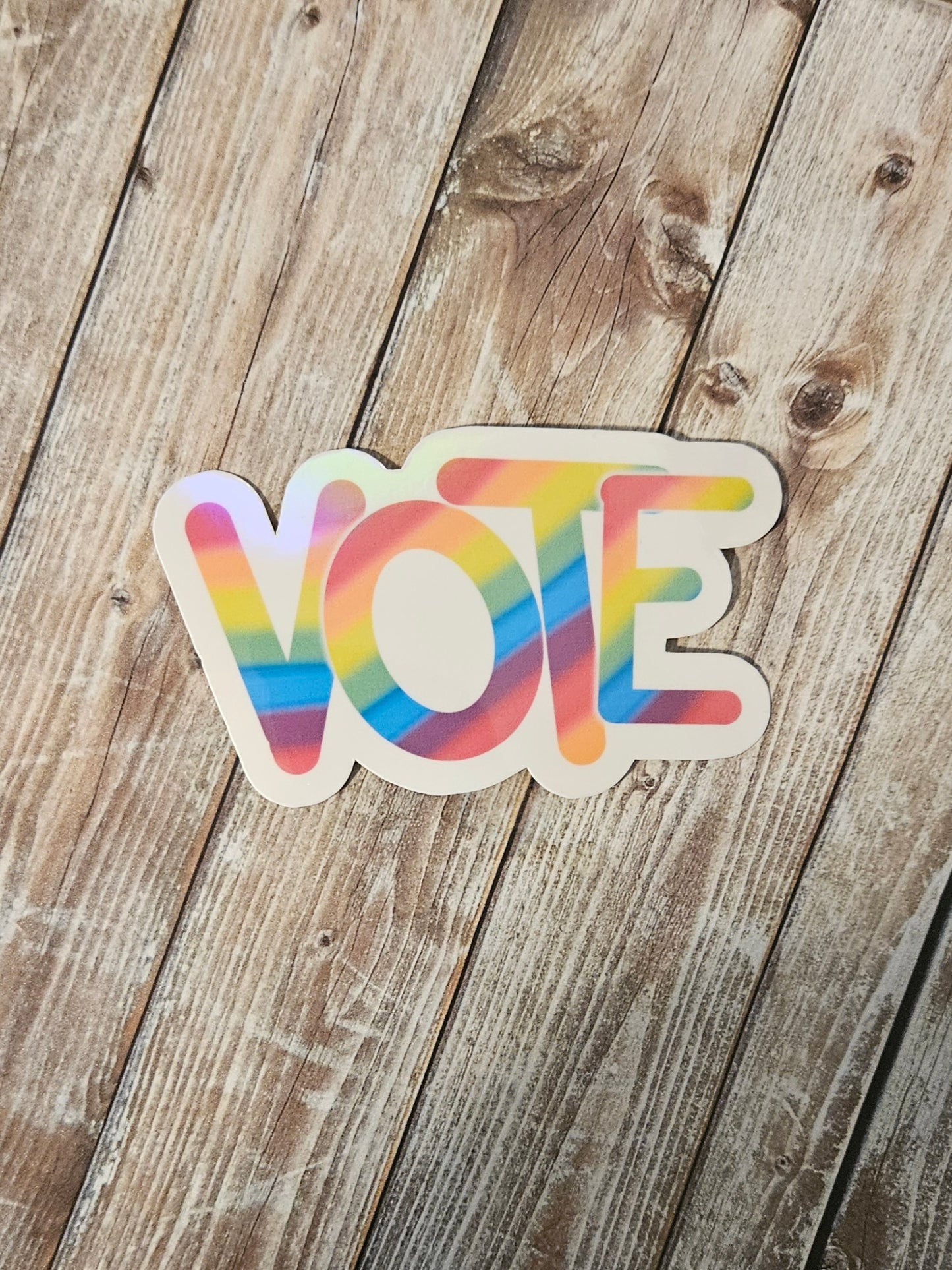 Rainbow Vote sticker for water bottle